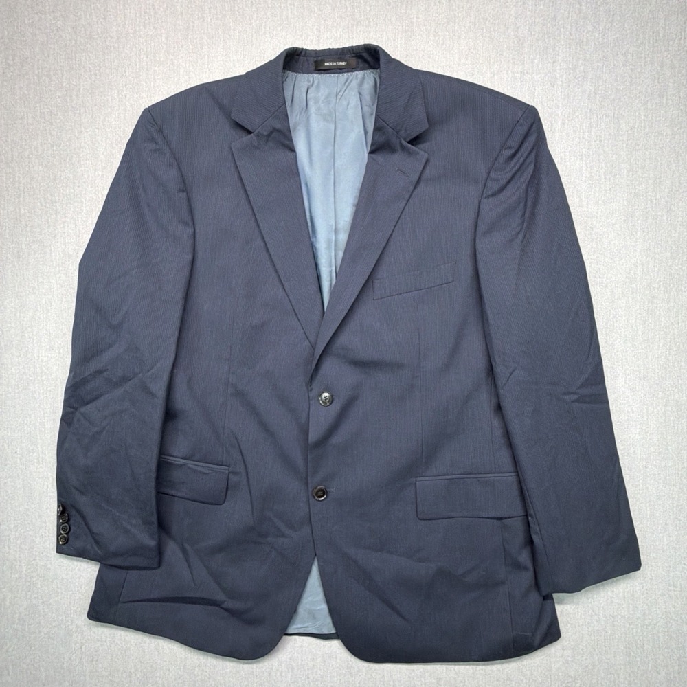 Hugo Boss Pasolini Movie Wool Blazer Men 46R  Blue Pinstripe Sport Coat